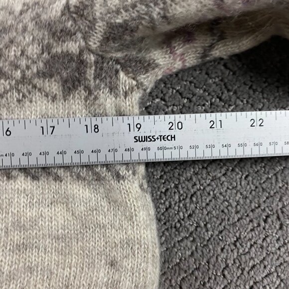 Vintage Tundra Canada Sweater Unisex Medium Women's Fair Isle Wool Beige Pink - Picture 6 of 7